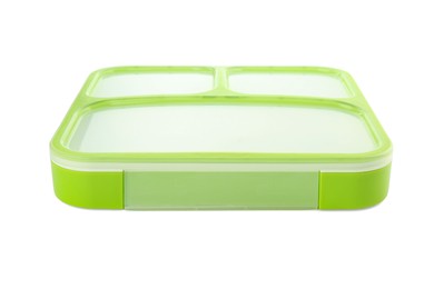 Photo of One plastic lunch box isolated on white