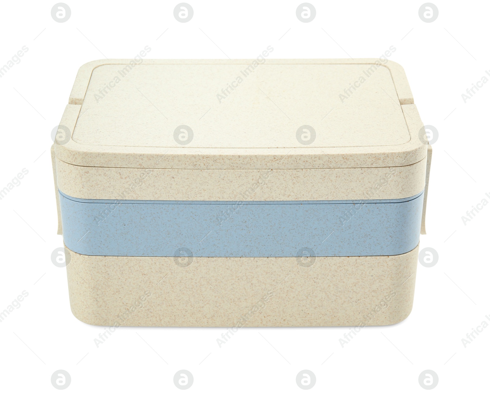 Photo of One plastic lunch box isolated on white