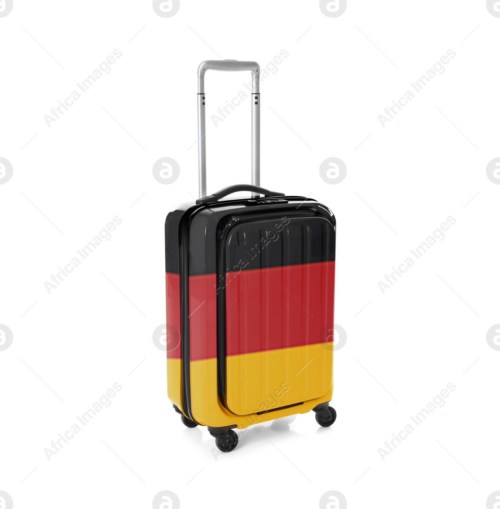 Image of Suitcase painted in national flag of Germany isolated on white