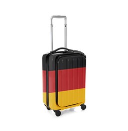 Image of Suitcase painted in national flag of Germany isolated on white