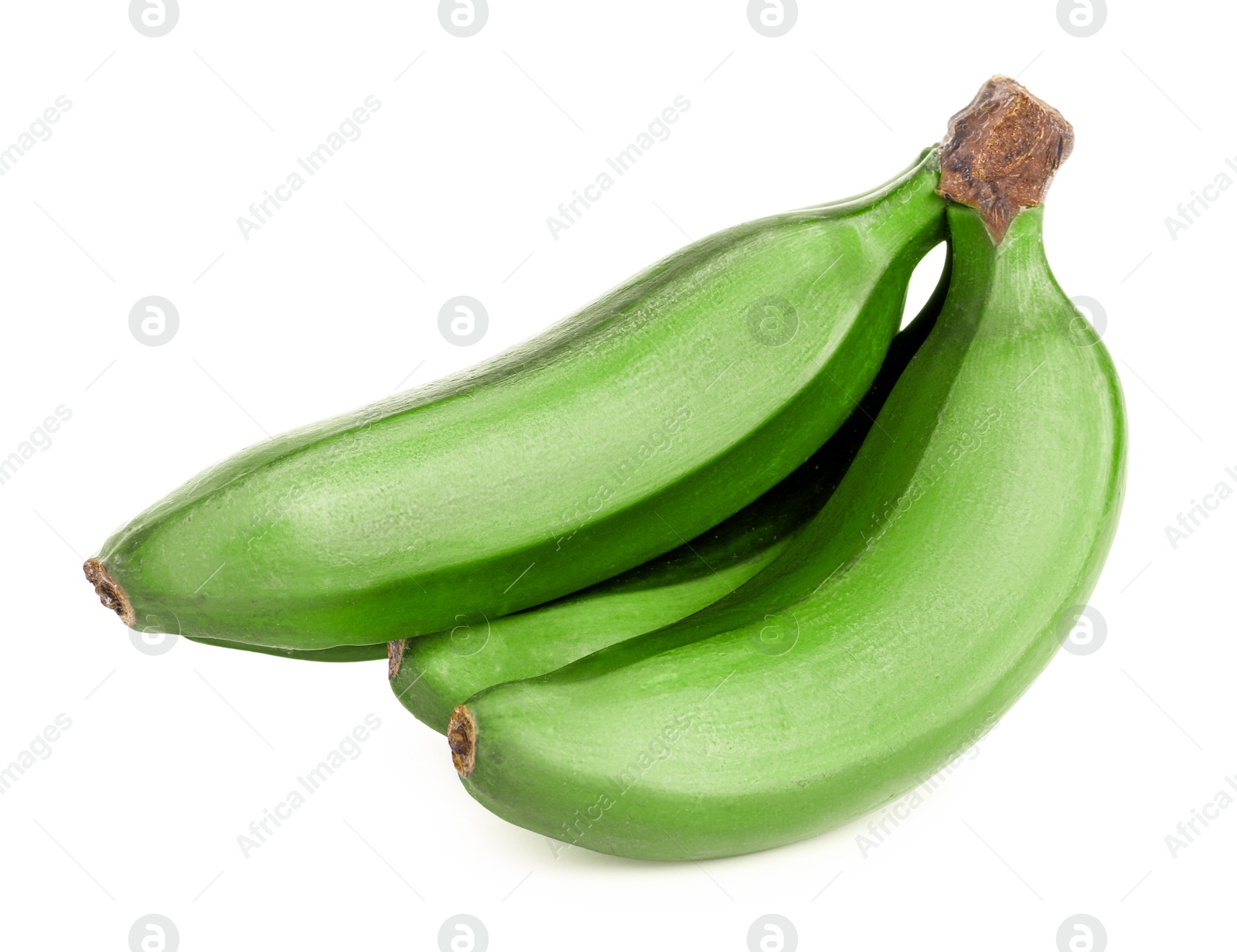 Image of Fresh ripe green bananas isolated on white