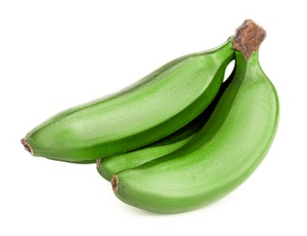 Image of Fresh ripe green bananas isolated on white