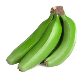 Image of Fresh ripe green bananas isolated on white