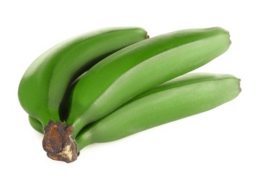 Image of Fresh ripe green bananas isolated on white