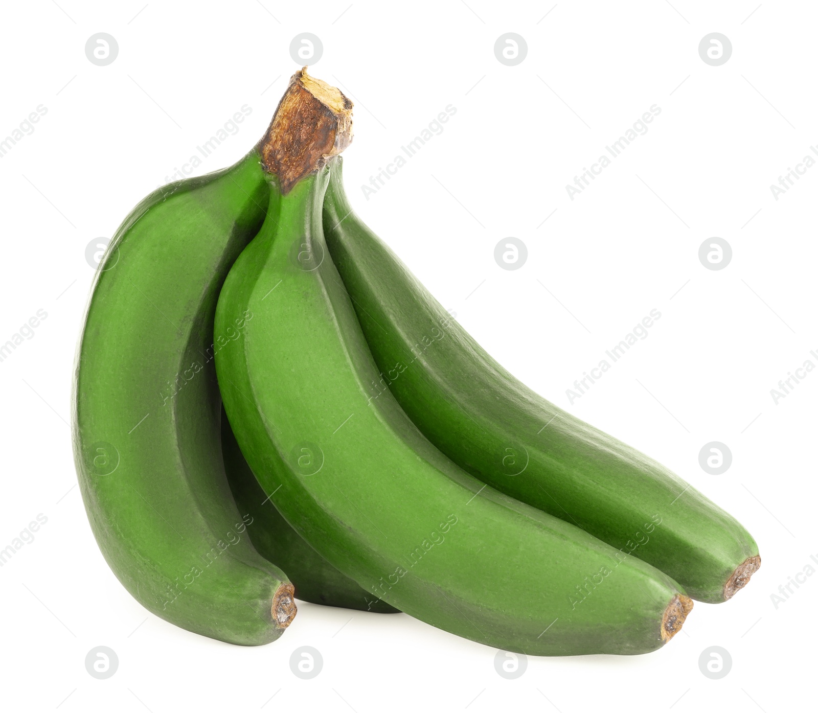 Image of Fresh ripe green bananas isolated on white