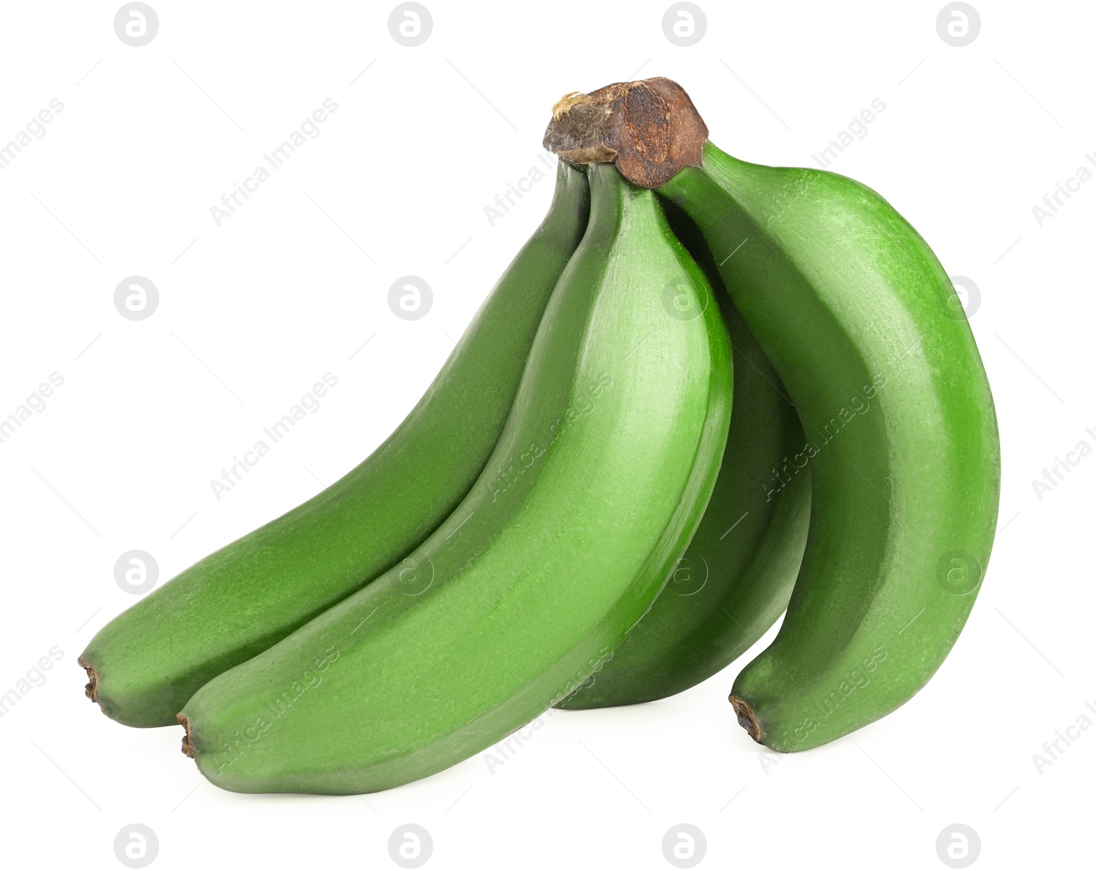 Image of Fresh ripe green bananas isolated on white