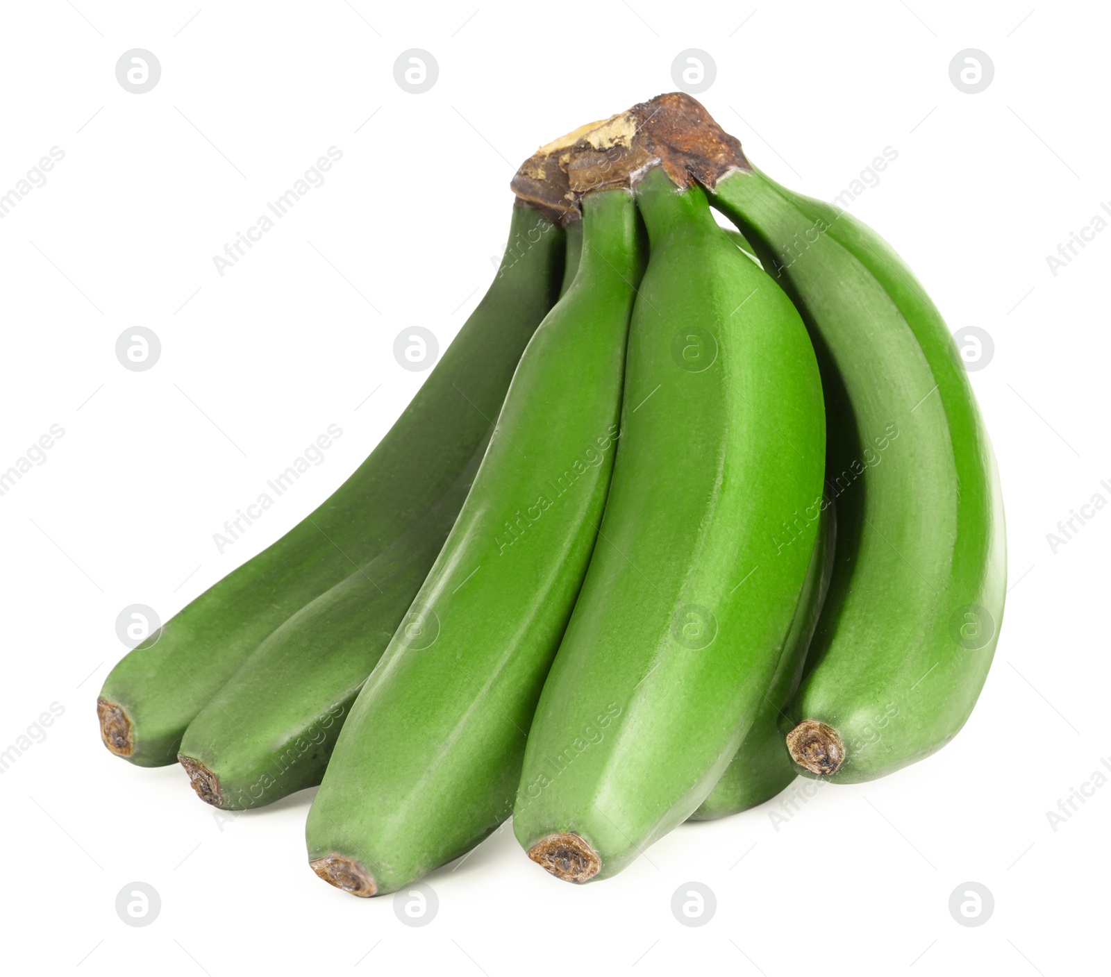 Image of Fresh ripe green bananas isolated on white