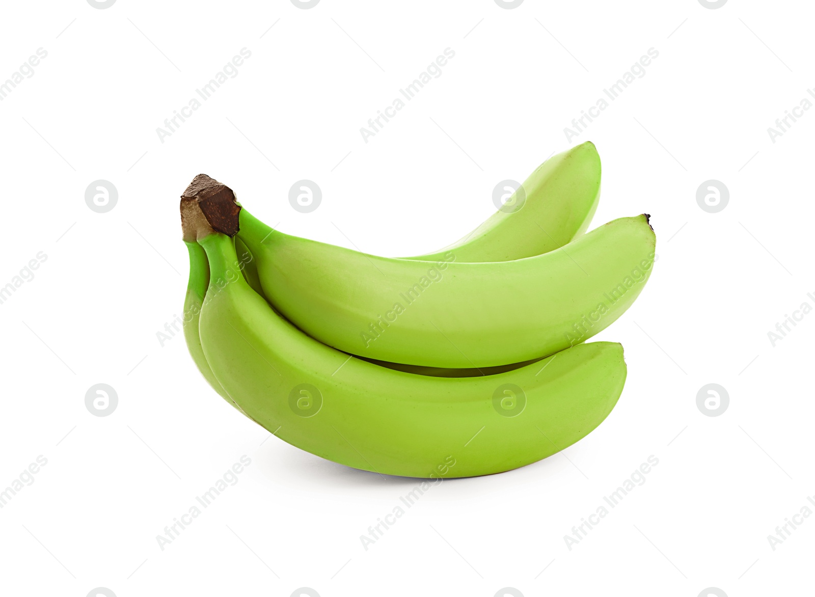 Image of Fresh ripe green bananas isolated on white