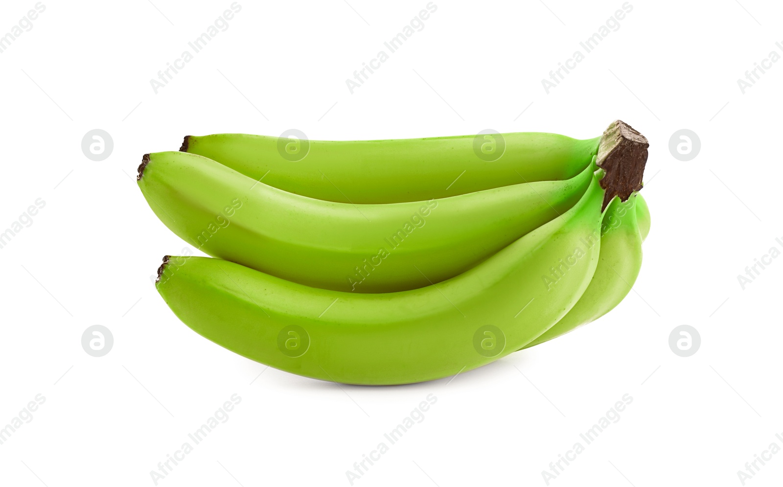 Image of Fresh ripe green bananas isolated on white