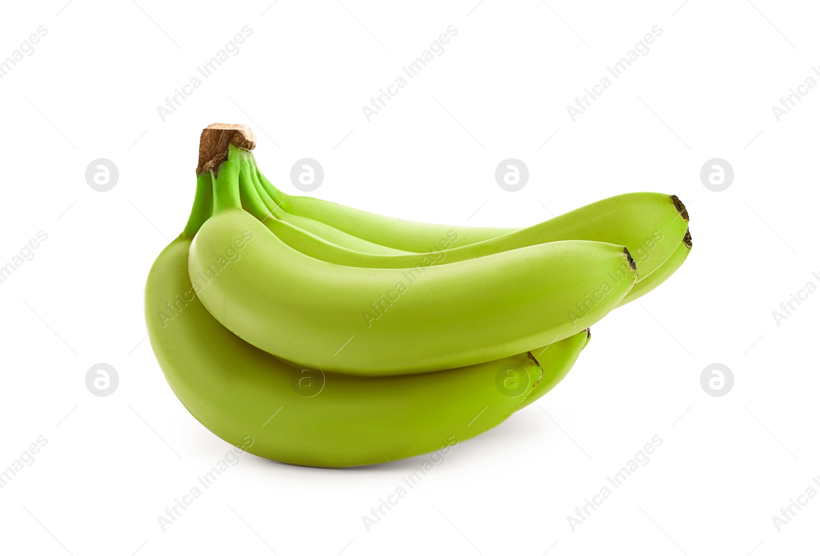 Image of Fresh ripe green bananas isolated on white