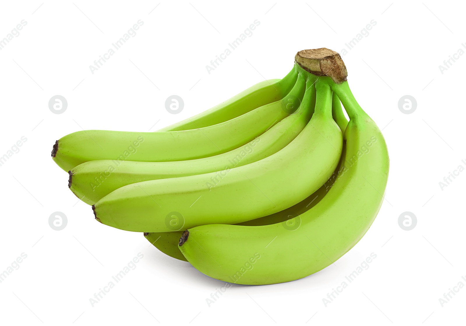 Image of Fresh ripe green bananas isolated on white