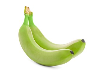 Image of Fresh ripe green bananas isolated on white