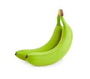 Image of Fresh ripe green bananas isolated on white