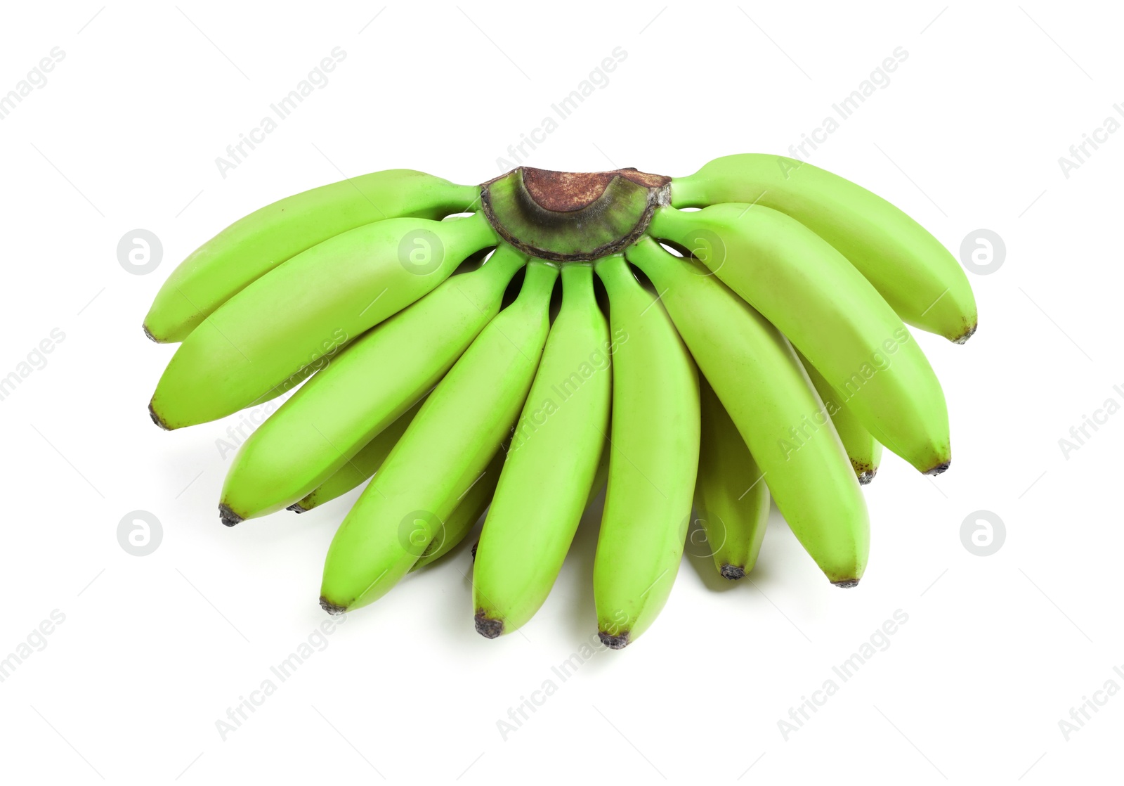 Image of Fresh ripe green bananas isolated on white