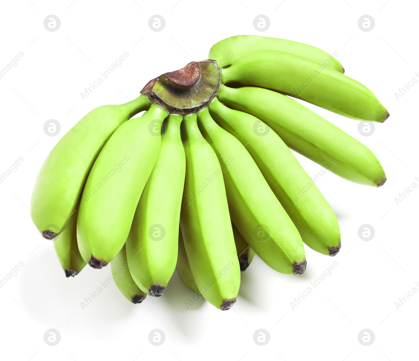 Image of Fresh ripe green bananas isolated on white