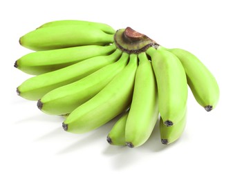 Image of Fresh ripe green bananas isolated on white