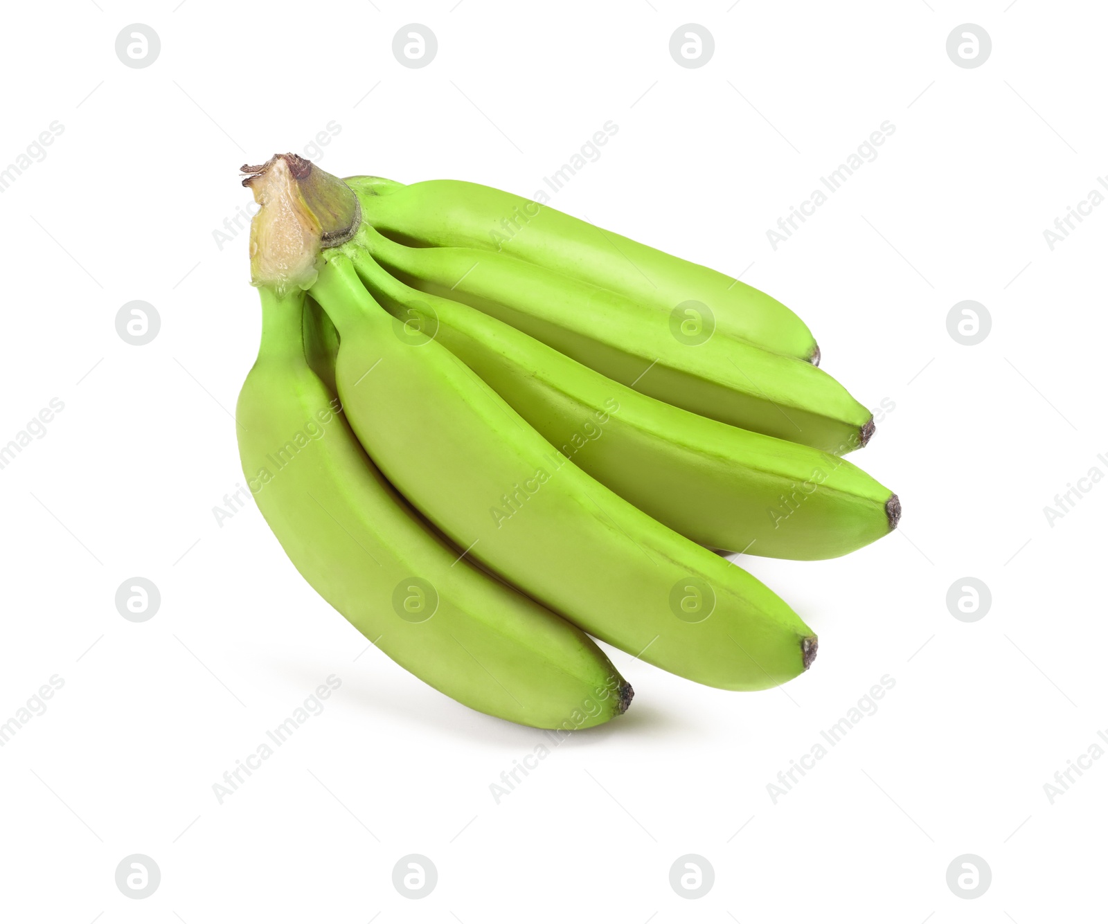 Image of Fresh ripe green bananas isolated on white