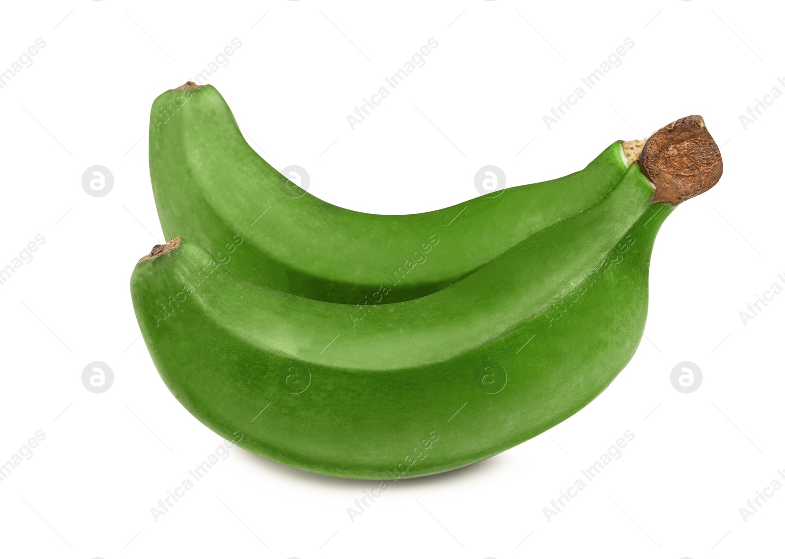 Image of Fresh ripe green bananas isolated on white