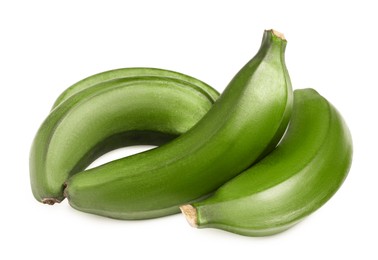 Image of Fresh ripe green bananas isolated on white