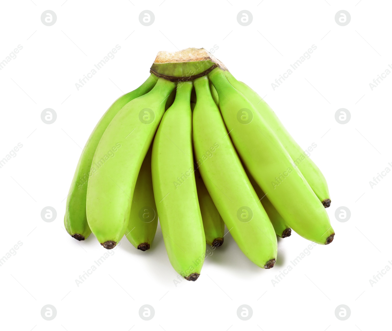 Image of Fresh ripe green bananas isolated on white