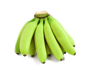 Image of Fresh ripe green bananas isolated on white