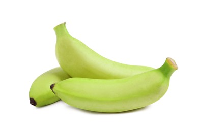 Image of Fresh ripe green bananas isolated on white