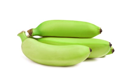 Image of Fresh ripe green bananas isolated on white