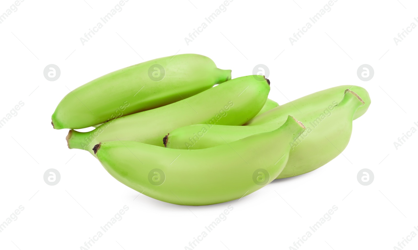 Image of Fresh ripe green bananas isolated on white