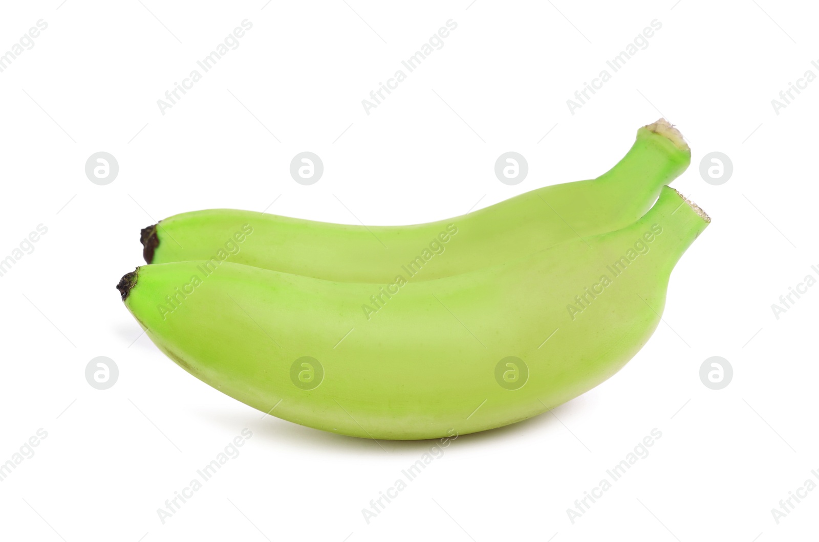 Image of Fresh ripe green bananas isolated on white