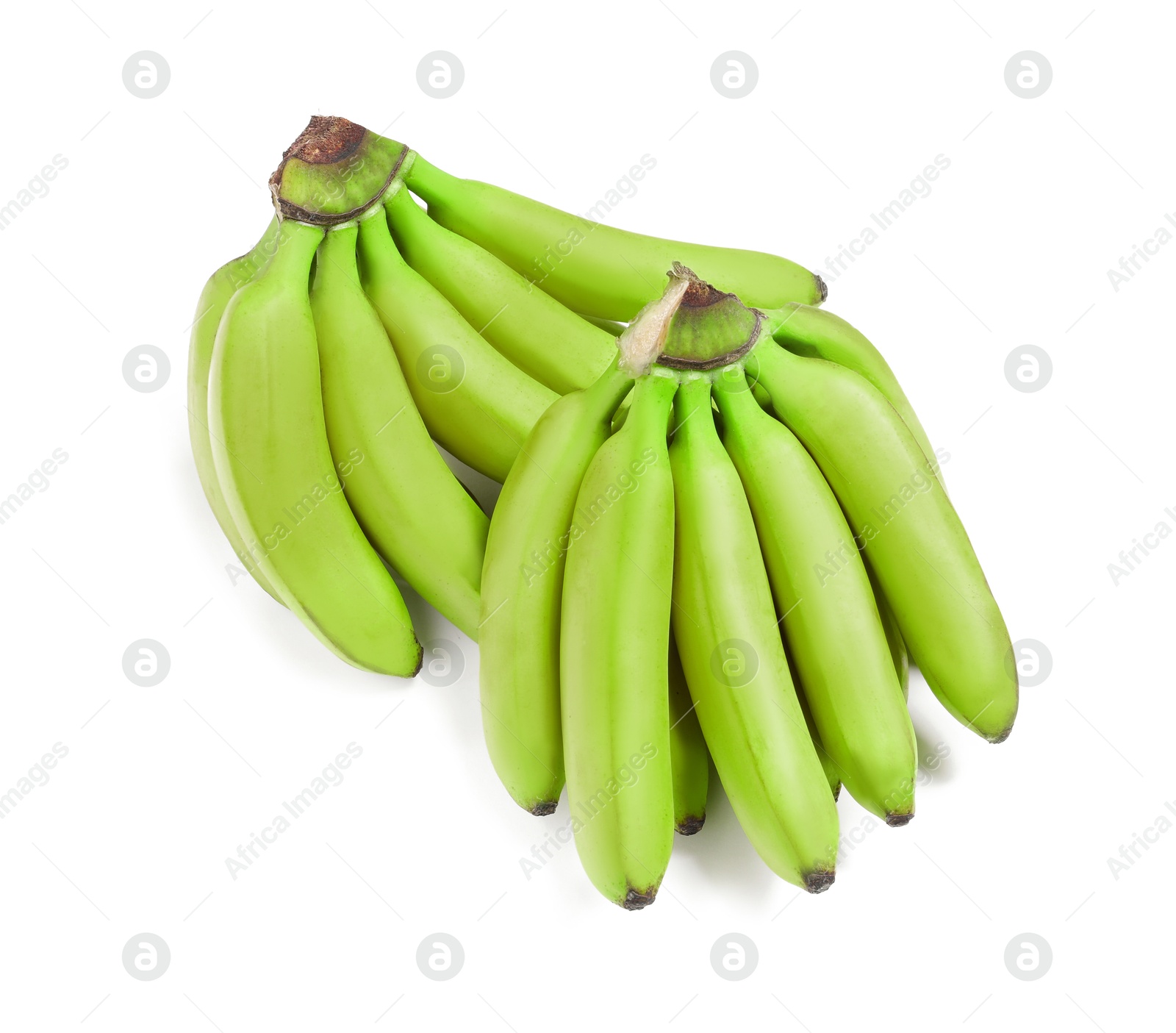 Image of Fresh ripe green bananas isolated on white