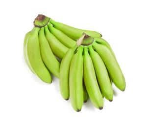 Image of Fresh ripe green bananas isolated on white