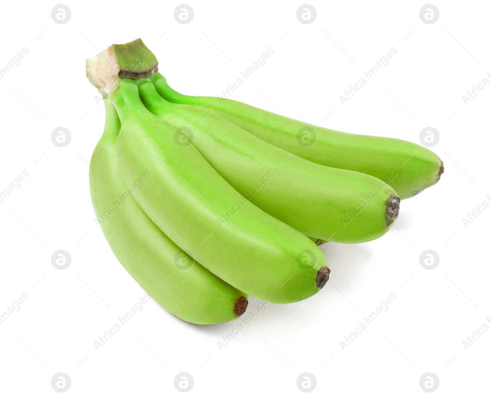 Image of Fresh ripe green bananas isolated on white