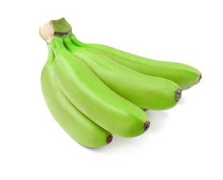 Image of Fresh ripe green bananas isolated on white