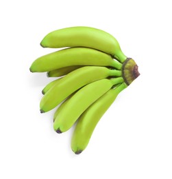 Fresh ripe green bananas isolated on white