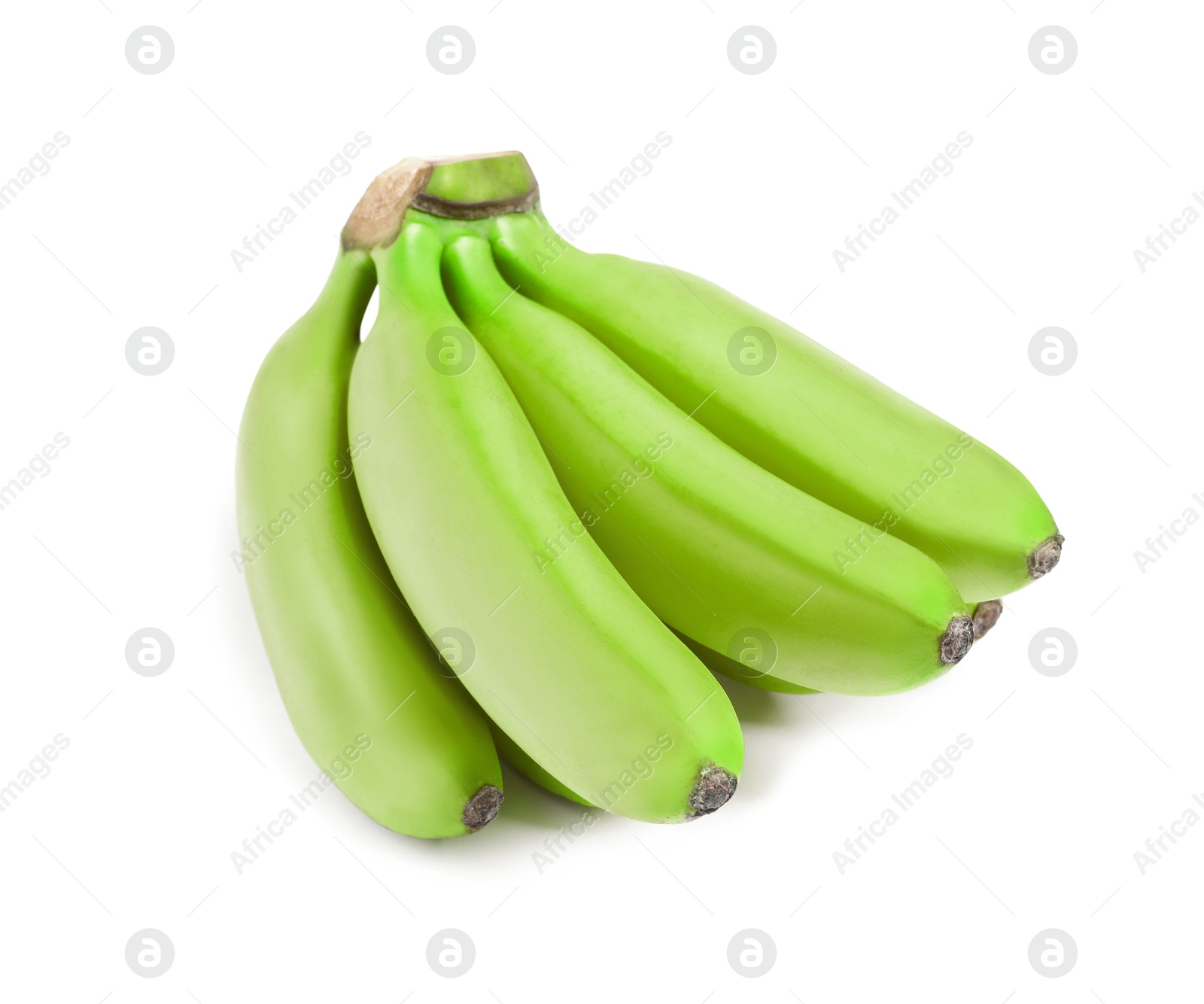 Image of Fresh ripe green bananas isolated on white