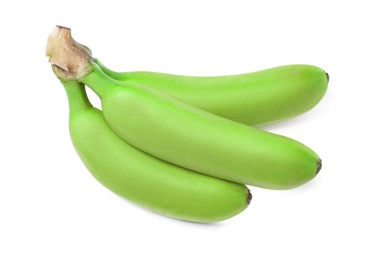 Image of Fresh ripe green bananas isolated on white