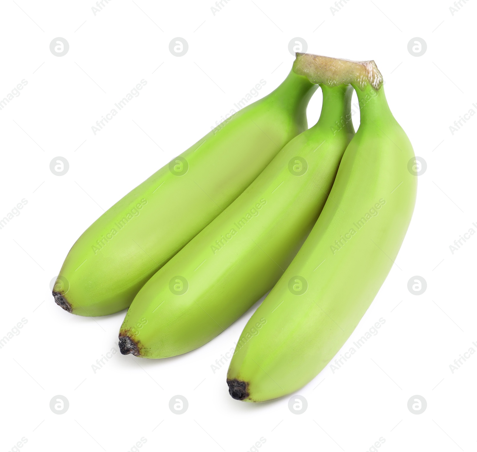 Image of Fresh ripe green bananas isolated on white