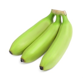 Image of Fresh ripe green bananas isolated on white