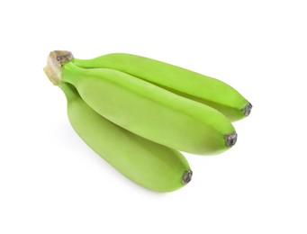 Fresh ripe green bananas isolated on white