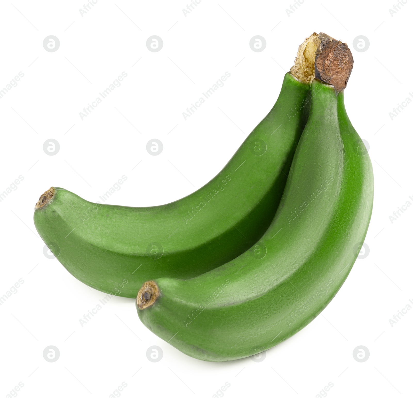 Image of Fresh ripe green bananas isolated on white