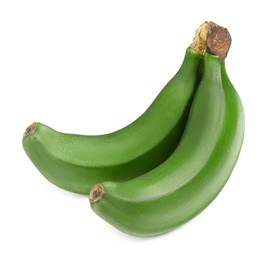 Image of Fresh ripe green bananas isolated on white