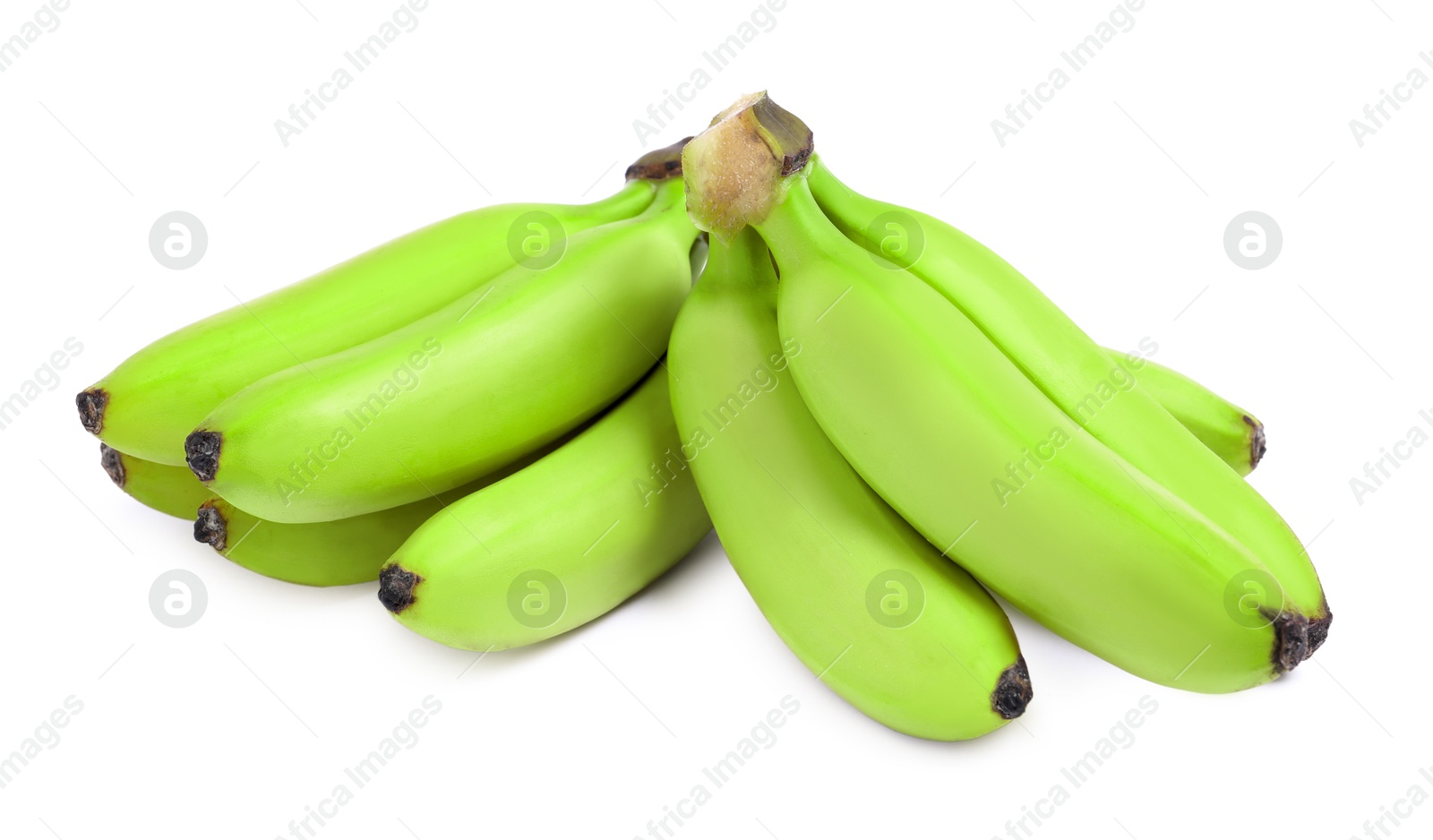 Image of Fresh ripe green bananas isolated on white