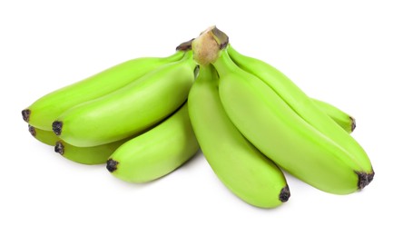 Image of Fresh ripe green bananas isolated on white