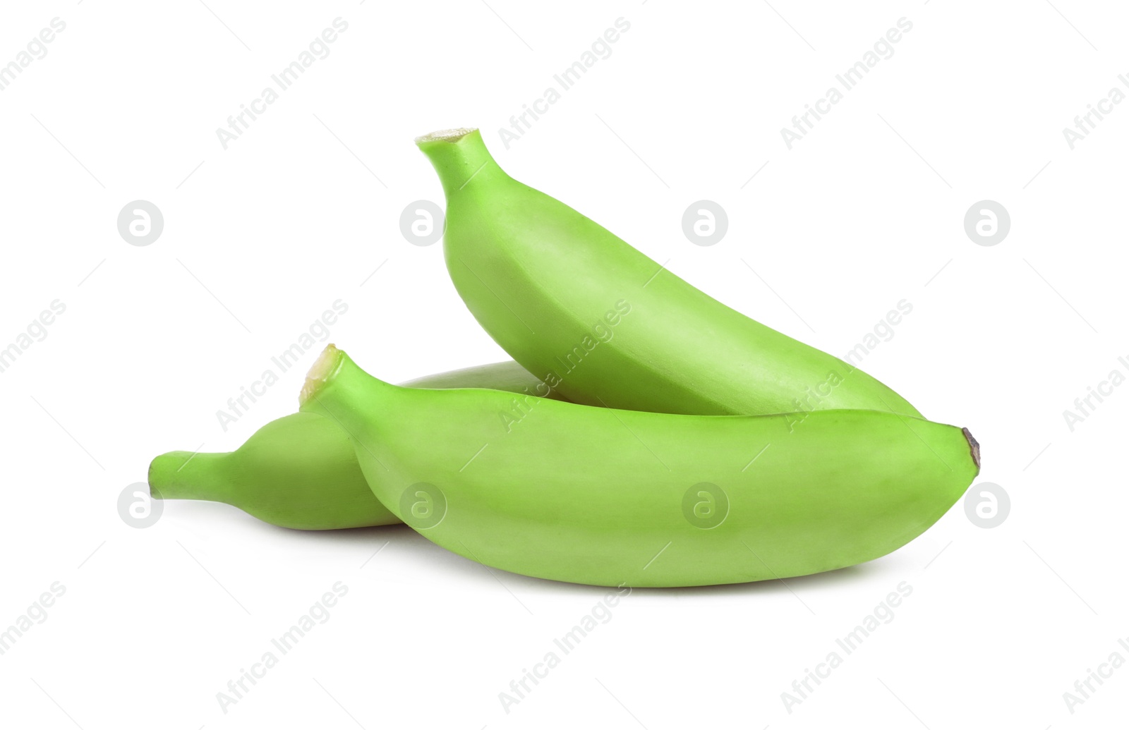 Image of Fresh ripe green bananas isolated on white