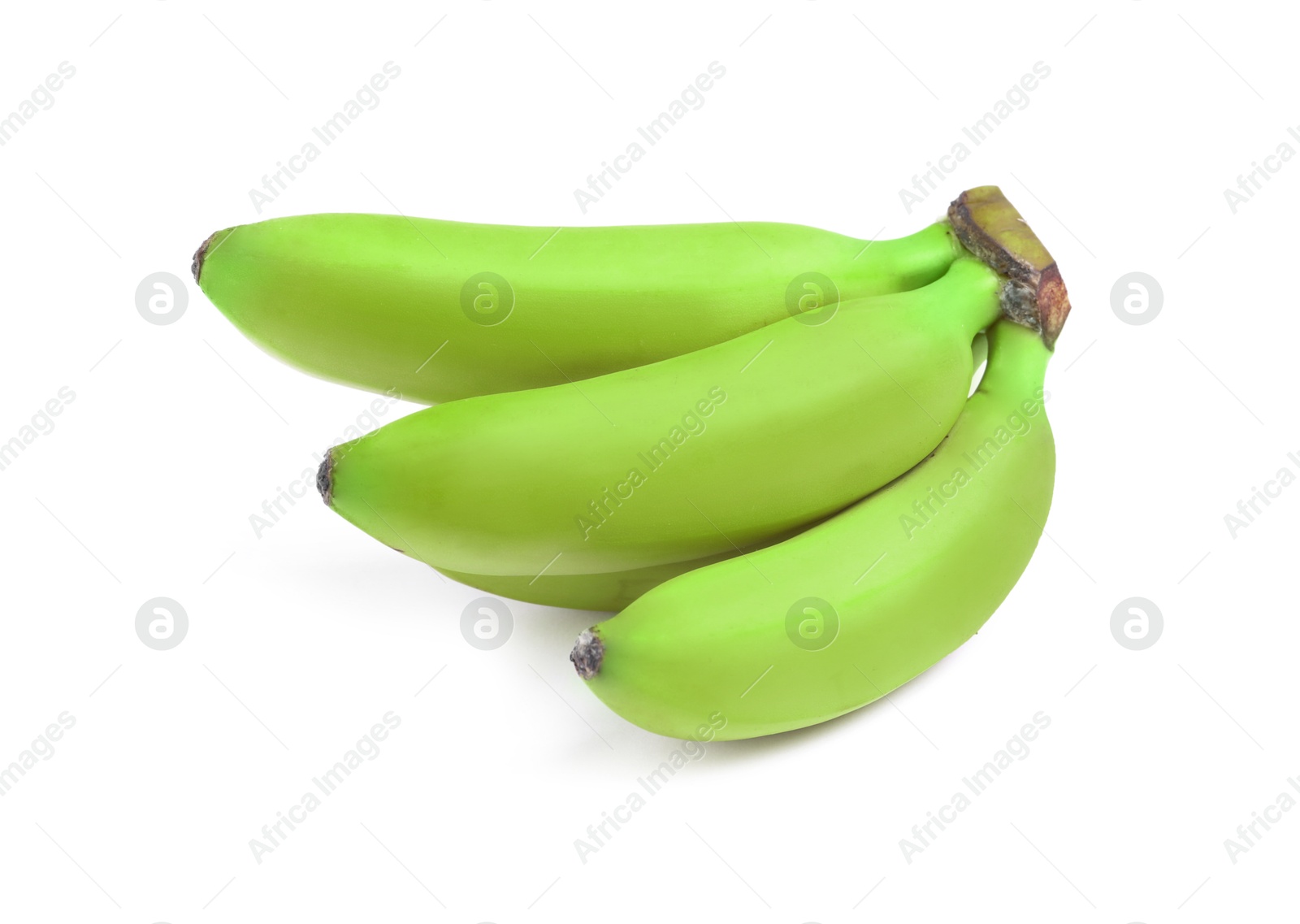 Image of Fresh ripe green bananas isolated on white