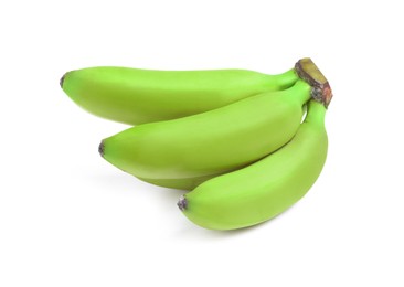 Image of Fresh ripe green bananas isolated on white