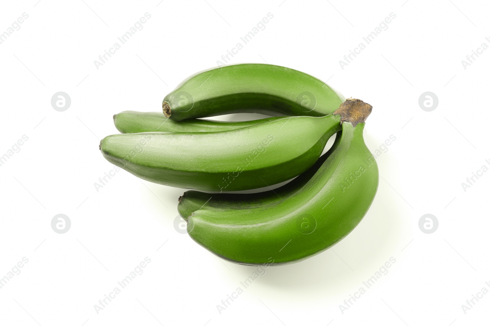 Image of Fresh ripe green bananas isolated on white