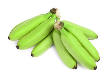 Image of Fresh ripe green bananas isolated on white