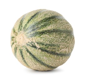 Photo of One whole Cantaloupe melon isolated on white