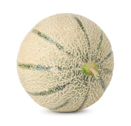 Photo of One whole Cantaloupe melon isolated on white